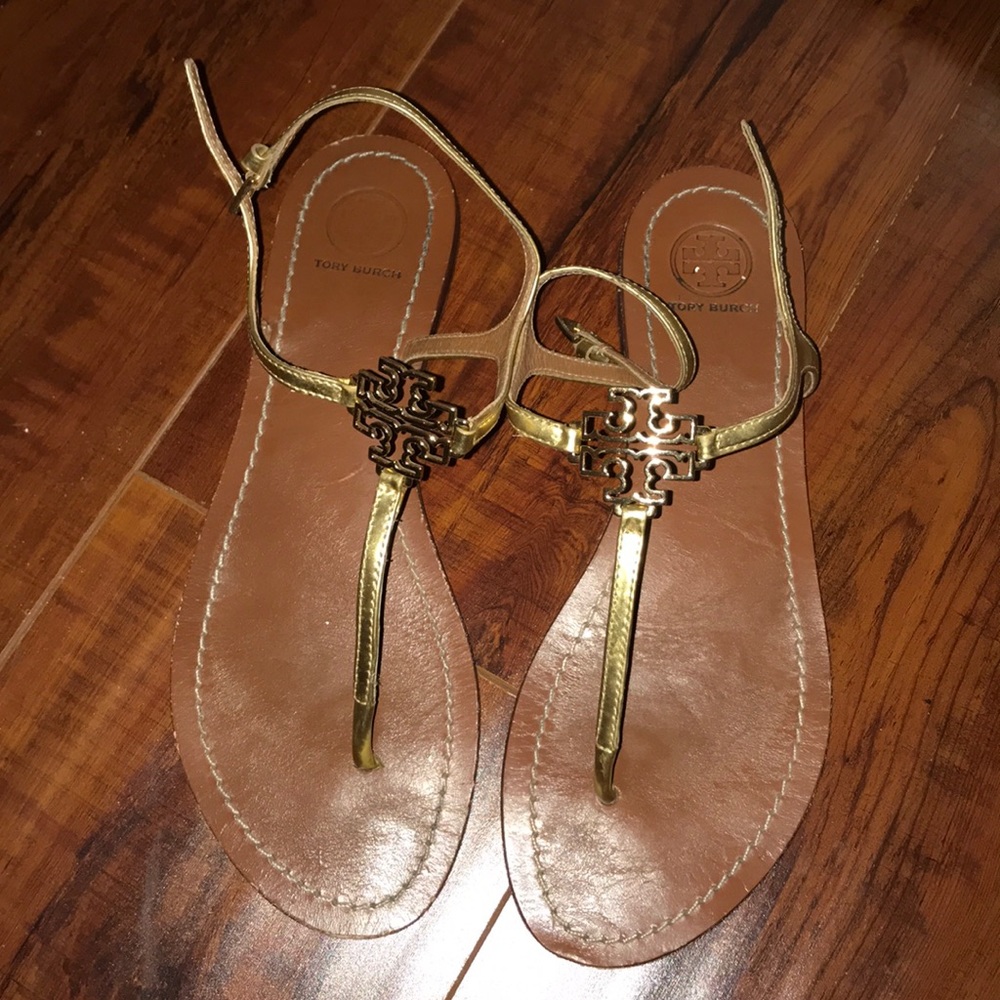 Tory Burch Metallic Gold Sandals